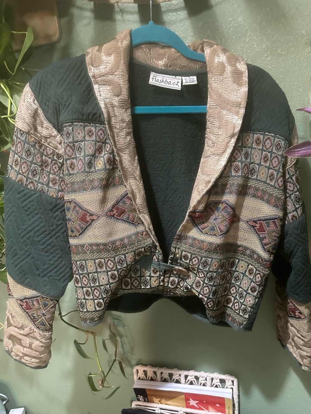 VINTAGE Early 90s Tapestry Patchwork Cropped Jacket 👩🎨🧝♀️ - Picture 1 of 12